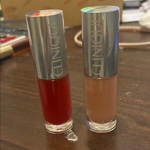 2 Clinique Lipstick Glosses Coconut Pop and Glossy Apple New